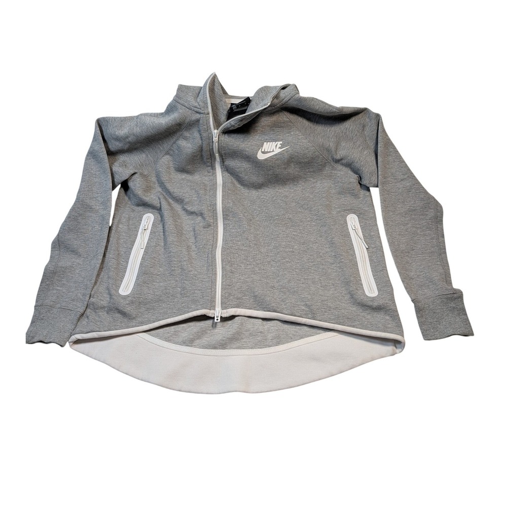 Nike Women Tech Fleece Full Zip Hoodie Medium Grey 930757-063 - Picture 1 of 10